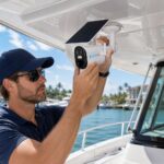 AquaVue technician installing a camera