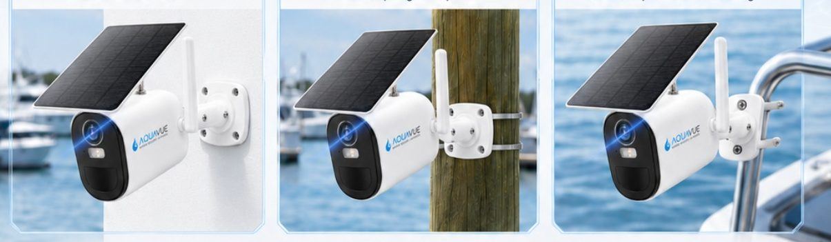 Solace camera mounting options: screw, pole and clamp
